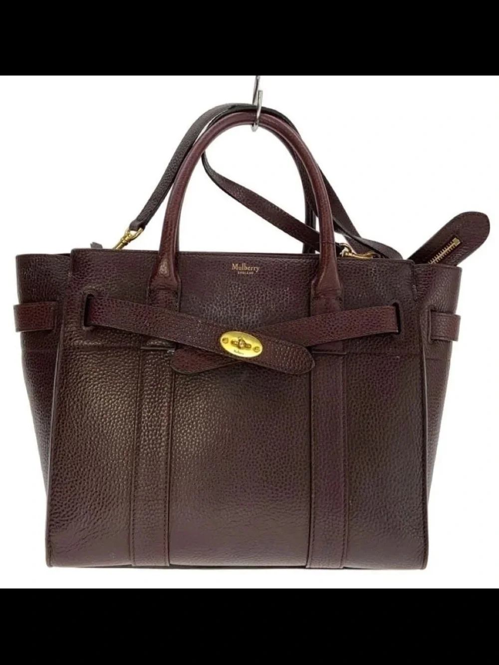 Mulberry Pebbled Leather Tote - Burgundy